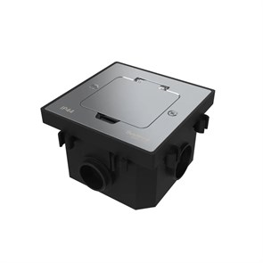 MultiDesk Лючок на 2 модуля IP44 с монтажной коробкой для бетонных полов СЕРЕБРО, тип MDK20 MDK20202SC