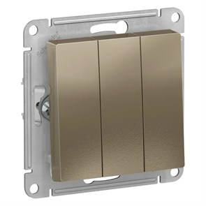 ATLASDESIGN 3-клавишный ВЫКЛЮЧАТЕЛЬ, сх.1+1+1, 10АХ, механизм, ШАМПАНЬ ATN000531