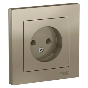 ATLASDESIGN РОЗЕТКА без заземления без шторок, 16А, в сборе, ШАМПАНЬ ATN000540