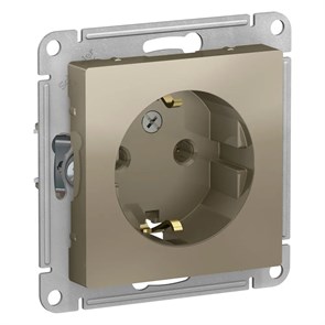 ATLASDESIGN РОЗЕТКА с заземлением без шторок, 16А, механизм, ШАМПАНЬ ATN000543