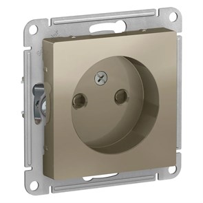ATLASDESIGN РОЗЕТКА без заземления со шторками, 16А, механизм, ШАМПАНЬ ATN000549