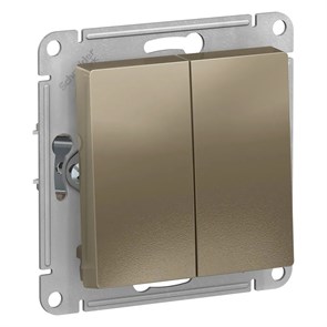 ATLASDESIGN 2-клавишный ВЫКЛЮЧАТЕЛЬ, сх.5, 10АХ, механизм, ШАМПАНЬ ATN000551