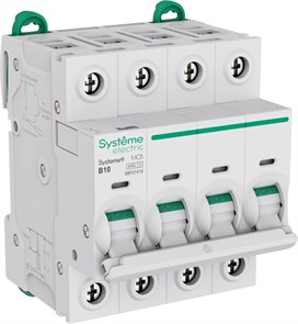 Systeme9 Автоматический выключатель (АВ) B 10A 4P 6kA 400В S9F21410