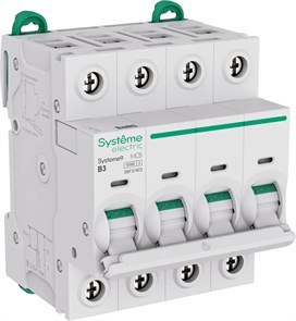 Systeme9 Автоматический выключатель (АВ) B 3A 4P 10kA 400В S9F31403