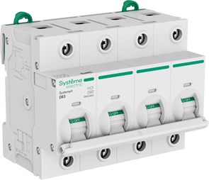 Systeme9 Автоматический выключатель (АВ) 27мм D 63A 4P 10 kA 400В S9H33463