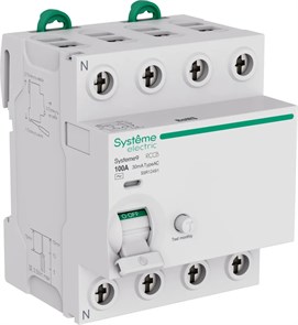 Systeme9 Выключатель дифференциального тока (ВДТ) 100A 4P 30мА Тип-AC 400В S9R12491