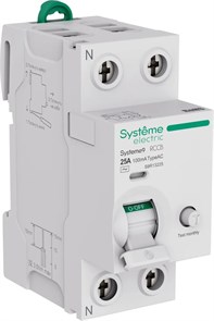Systeme9 Выключатель дифференциального тока (ВДТ) 25A 2P 100мА Тип-AC 230В S9R13225