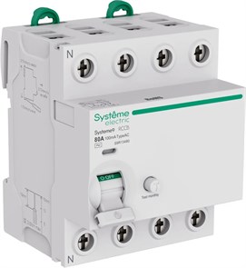 Systeme9 Выключатель дифференциального тока (ВДТ) 80A 4P 100мА Тип-AC 400В S9R13480