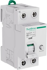 Systeme9 Выключатель дифференциального тока (ВДТ) 25A 2P 300мА Тип-AC 230В S9R14225