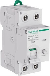 Systeme9 Авт. выкл. диф. тока (АВДТ) 1P+N B 4A 6kA 30мА Тип-AC 230В S9D41604