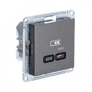 ATLASDESIGN USB РОЗЕТКА тип-С 65Вт высокоскор.заряд. QC, PD, механизм, МОККО ATN000627