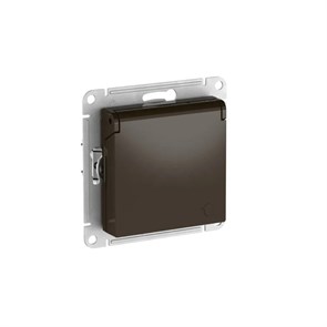 ATLASDESIGN РОЗЕТКА с заземлением со шторками с крышкой,16А,IP20, мех.,быстрозажим. клем., МОККО ATN000646S