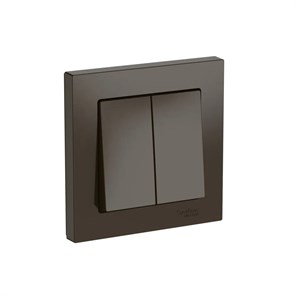 ATLASDESIGN 2-клавишный ВЫКЛЮЧАТЕЛЬ, сх.5, 10АХ, в сборе, быстрозажим. клем., МОККО ATN000652S