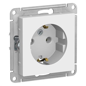 ATLASDESIGN РОЗЕТКА с заземлением без шторок, 16А, механизм, БЕЛЫЙ ATN000143