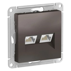 ATLASDESIGN РОЗЕТКА двойная компьютерная RJ45+RJ45 кат. 5e, механизм, МОККО ATN000685