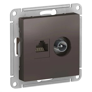 ATLASDESIGN РОЗЕТКА двойная ТВ + компьютерная RJ45 кат. 5e, механизм, МОККО ATN000689