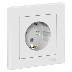 ATLASDESIGN РОЗЕТКА с заземлением со шторками, 16А, в сборе, БЕЛЫЙ ATN000144