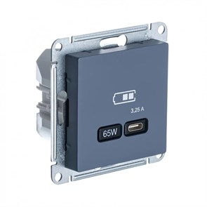 ATLASDESIGN USB РОЗЕТКА тип-С 65Вт высокоскор.заряд. QC, PD, механизм, ГРИФЕЛЬ ATN000727