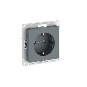 ATLASDESIGN РОЗЕТКА с заземлением со шторками, 16А, механизм, быстрозажим. клем., ГРИФЕЛЬ ATN000745S