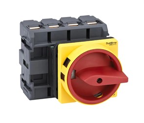 ВЫКЛЮЧАТЕЛЬ-РАЗЪЕДИНИТЕЛЬ 4P 100A IP54 С КРАСНОЙ РУКОЯТКОЙ НА ДВЕРЦУ 4 ВИНТАМИ С ЗАМКОМ MSD100410R