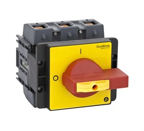 ВЫКЛЮЧАТЕЛЬ-РАЗЪЕДИНИТЕЛЬ 3P 125A IP40 С КРАСНОЙ РУКОЯТКОЙ НА ДВЕРЦУ 4 ВИНТА 1 ЗАМОК MSD125360R