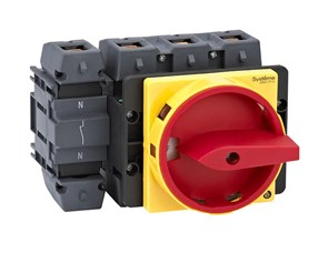 ВЫКЛЮЧАТЕЛЬ-РАЗЪЕДИНИТЕЛЬ 4P 125A IP40 С КРАСНОЙ РУКОЯТКОЙ НА ДВЕРЦУ 4 ВИНТАМИ С ЗАМКОМ MSD125410R