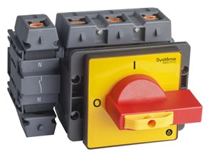 ВЫКЛЮЧАТЕЛЬ-РАЗЪЕДИНИТЕЛЬ 4P 125A IP40 С КРАСНОЙ РУКОЯТКОЙ НА ДВЕРЦУ 4 ВИНТА 1 ЗАМОК MSD125460R