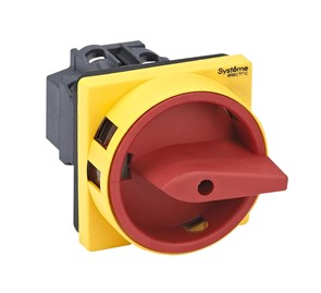 ВЫКЛЮЧАТЕЛЬ-РАЗЪЕДИНИТЕЛЬ 4P 20A IP40 С КРАСНОЙ РУКОЯТКОЙ НА ДВЕРЦУ 4 ВИНТАМИ С ЗАМКОМ MSD20410R
