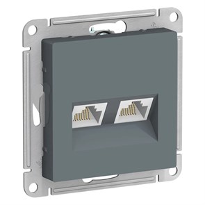 ATLASDESIGN РОЗЕТКА двойная компьютерная RJ45+RJ45 кат. 5e, механизм, ГРИФЕЛЬ ATN000785