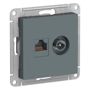 ATLASDESIGN РОЗЕТКА двойная ТВ + компьютерная RJ45 кат. 5e, механизм, ГРИФЕЛЬ ATN000789