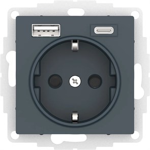 ATLASDESIGN РОЗЕТКА 16А c 2 USB A+C, 5В/2,4А/3,0А, 2х5В/1,5А, механизм, ИЗУМРУД ATN000832