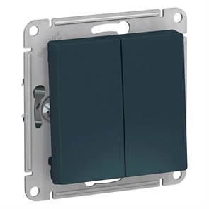 ATLASDESIGN 2-клавишный ПЕРЕКЛЮЧАТЕЛЬ, сх.6+6, 10АХ, механизм, ИЗУМРУД ATN000865
