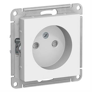 ATLASDESIGN РОЗЕТКА без заземления со шторками, 16А, механизм, БЕЛЫЙ ATN000149
