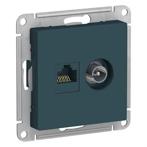 ATLASDESIGN РОЗЕТКА двойная ТВ + компьютерная RJ45 кат. 5e, механизм, ИЗУМРУД ATN000889