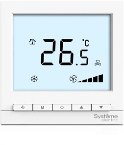 Термостат комнатный цифровой, для 2тр 3ск FCU и 2-поз.клап, 1UI 4DO Modbus бел ~230В BS RTF2IML