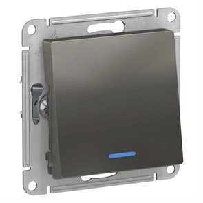 ATLASDESIGN 1-клавишный ПЕРЕКЛЮЧАТЕЛЬ с подсветкой, сх.6а, 10АХ, механизм, СТАЛЬ ATN000963