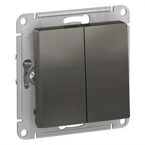 ATLASDESIGN 2-клавишный ПЕРЕКЛЮЧАТЕЛЬ, сх.6+6, 10АХ, механизм, СТАЛЬ ATN000965
