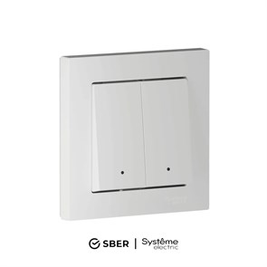 ATLASDESIGN SMART 2-кл. ВЫКЛЮЧАТЕЛЬ с подсв., Zigbee, сх.5, L+N, 10А, мех., БЕЛЫЙ ATN000153Z