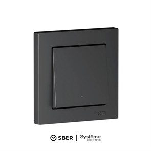 ATLASDESIGN SMART 1-кл. ВЫКЛЮЧАТЕЛЬ с подсв., Zigbee, сх.1, L+N, 10А, мех., КАРБОН ATN001013Z