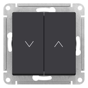 ATLASDESIGN 2-клавишный ВЫКЛЮЧАТЕЛЬ ДЛЯ ЖАЛЮЗИ, сх.4, 10А, механизм, КАРБОН ATN001019