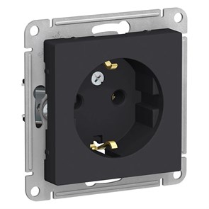ATLASDESIGN РОЗЕТКА с заземлением без шторок, 16А, механизм, КАРБОН ATN001043