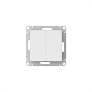 ATLASDESIGN 2-клавишный ПЕРЕКЛЮЧАТЕЛЬ, сх.6+6, 10АХ, мех., быстрозажим. клем., БЕЛЫЙ ATN000165S