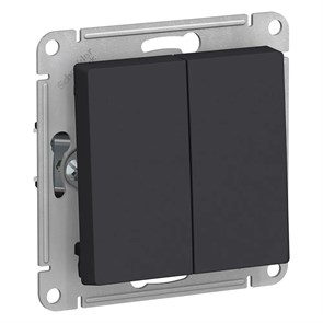 ATLASDESIGN 2-клавишный ПЕРЕКЛЮЧАТЕЛЬ, сх.6+6, 10АХ, механизм, КАРБОН ATN001065