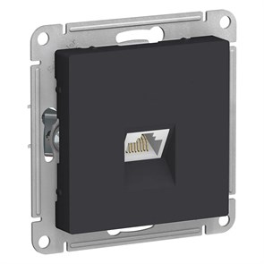 ATLASDESIGN РОЗЕТКА компьютерная RJ45 кат. 5e, механизм, КАРБОН ATN001083