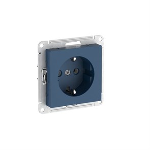 ATLASDESIGN РОЗЕТКА с заземлением без шторок, 16А, мех., быстрозажим. клем., АКВАМАРИН ATN001143S
