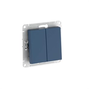 ATLASDESIGN 2-клавишный ПЕРЕКЛЮЧАТЕЛЬ, сх.6+6, 10АХ, мех., быстрозажим. клем., АКВАМАРИН ATN001165S