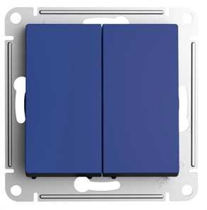 ATLASDESIGN 2-клавишный ПЕРЕКРЕСТНЫЙ ПЕРЕКЛЮЧАТЕЛЬ, сх.7+7, 10АХ, механизм, АКВАМАРИН ATN001173