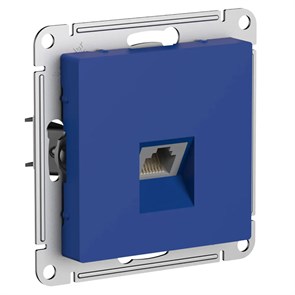 ATLASDESIGN РОЗЕТКА компьютерная RJ45 кат. 6A, механизм, АКВАМАРИН ATN001186