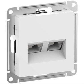 ATLASDESIGN РОЗЕТКА двойная компьютерная RJ45+RJ45 кат. 6А, механизм, БЕЛЫЙ ATN000188