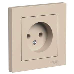 ATLASDESIGN РОЗЕТКА без заземления без шторок, 16А, в сборе, ПЕСОЧНЫЙ ATN001240